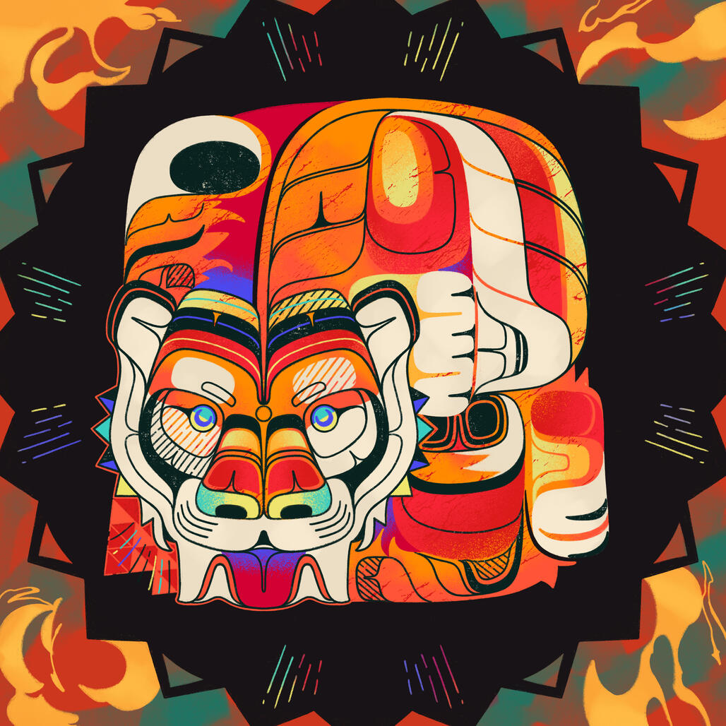 sag̱a̱gyemgm duus, 2026; a radiant striped feline greets the viewer!